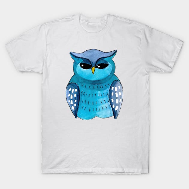 Guardian Owl Watercolor T-Shirt by WatercolArt